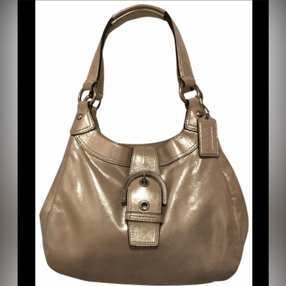 Coach Handbags - Coach gold metallic soho multi compartment bag